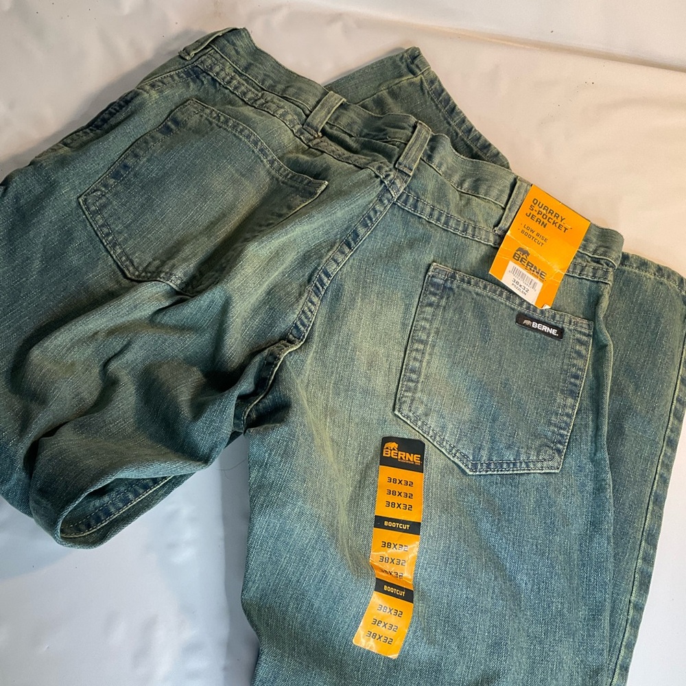 Berne Men’s  Bootcut Denim Jeans Quarry 5 Pocket 38x32